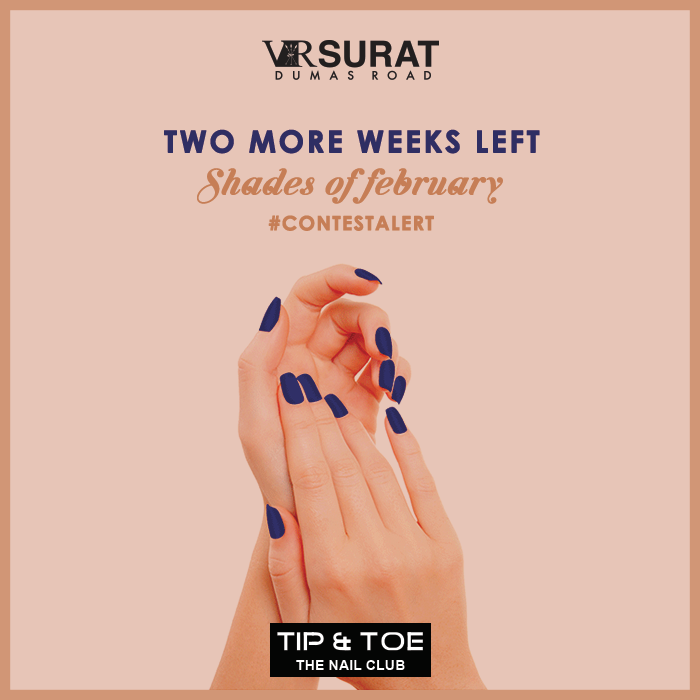VRSurat's tweet photo. Click on the link to participate in our month-long @TipandToeNail #ShadesOfFebruary contest. Hurry up, we are selecting one winner every day!
https://t.co/r3uhi6Hxse

#MajaaNiLife #Contest #VRSurat #Surat #Nails #Nailpaint #NailClub #ContestAlert #February #TipandToe https://t.co/27gQhdbEEK