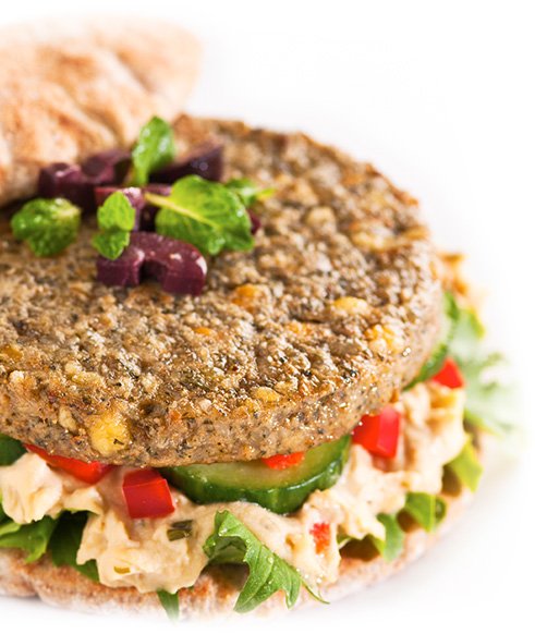 Enjoy a delicious Falafel meal any time of day with our #organic Falafel patty. Low in sodium and a good source of plant-based protein, try it in a salad, sandwich, or pita! sunshineburger.com/products/falaf…