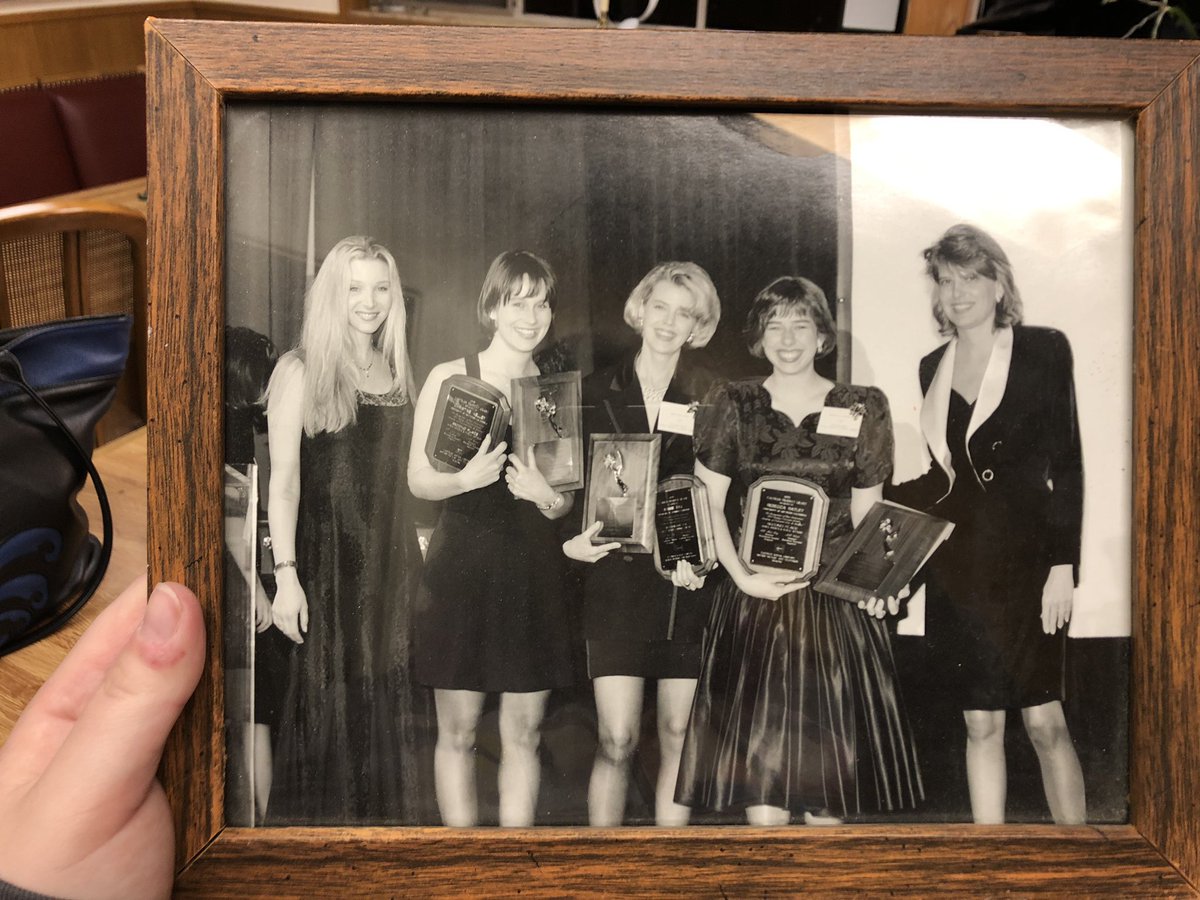 paintedwit's tweet photo. @LisaKudrow I found this pic in a family friends basement. Googling couldn’t help. 1995 USC Eastman product Grant award. Is this you?? https://t.co/sfEzSajD2O