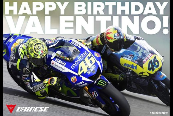 A massive HAPPY 40th BIRTHDAY to the one and only Valentino Rossi.        