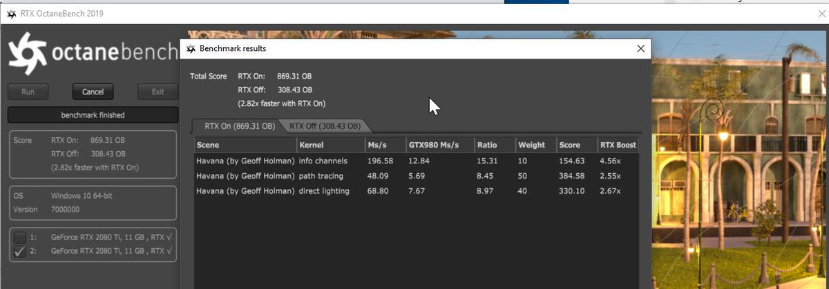 OTOY Forums • View topic - RTX OctaneBench 2019 Preview