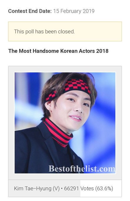 Elysha Kth1 Is Coming On Twitter Congratulations Kim Taehyung On Winning The Poll For Most Handsome Korean Actors 2018 On Going Poll Most Handsome Man Https T Co Xutvpjl6g9 Most Handsome