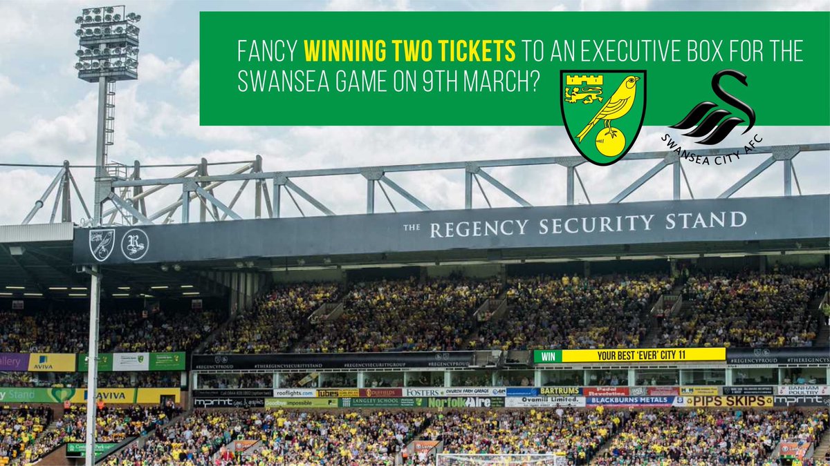 canariestrust's tweet photo. π Competition π
π Carrow Road, Norwich
β½οΈ @NorwichCityFC v @SwansOfficial
π
Friday 8th March 19
π #YourBestXI
β© https://t.co/wuQ74X0ixi
T&Cs apply. Please note date change due to πΊ scheduling!
#Competition #ncfc #executivebox #inittowinit #canaries #fans #bestxi https://t.co/ZdJAC1tBdt