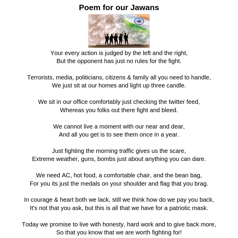 udaydhoot's tweet photo. @anandmahindra Sir, something I wrote as a poem and a promise to our Jawans! Do give it a read. https://t.co/5nQBFIVVCe