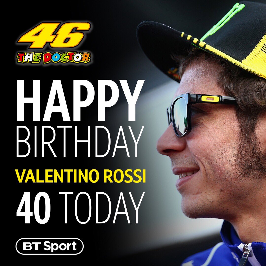 Happy birthday, Valentino Rossi!

40-years-old and still going strong 🙌

A true sporting legend 💛💙