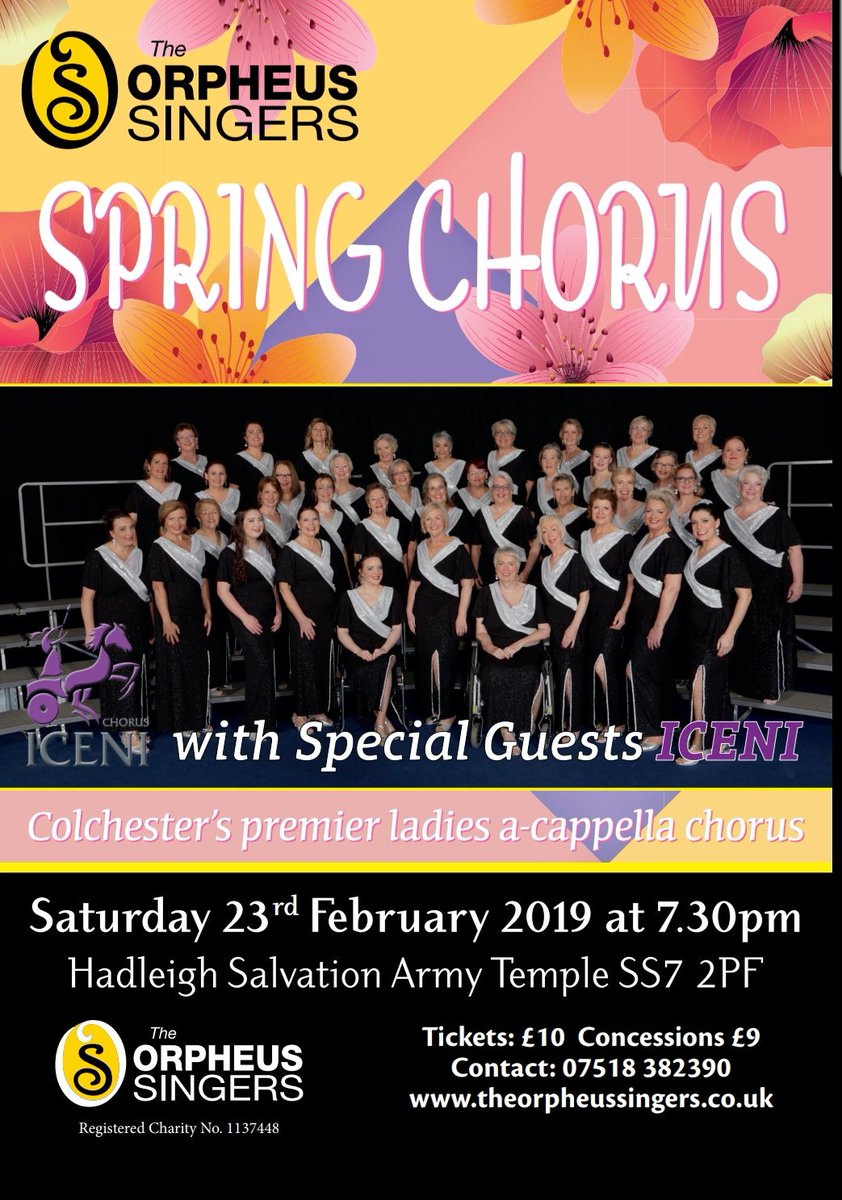 The Orpheus Singers (@orpheusladies) on Twitter photo Ladies and gentlemen: one week today, our first concert of 2019. Been working hard on revising a couple of old favourites and some beautiful brand new material, for an eclectic programme. Looking forward to welcoming <a href="/ChorusIceni/">Chorus Iceni</a>. Get your tickets in advance x Ladies and gentlemen: one week today, our first concert of 2019. Been working hard on revising a couple of old favourites and some beautiful brand new material, for an eclectic programme. Looking forward to welcoming <a href="/ChorusIceni/">Chorus Iceni</a>. Get your tickets in advance x