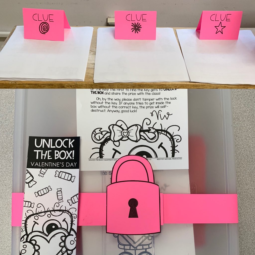 Val Hystek On Twitter Viv The Valentine Monster Dropped Off A Class Prize We Just Need To Unlock The Box Grade 2 3 Will Solve Three Math Clues To Find The Password