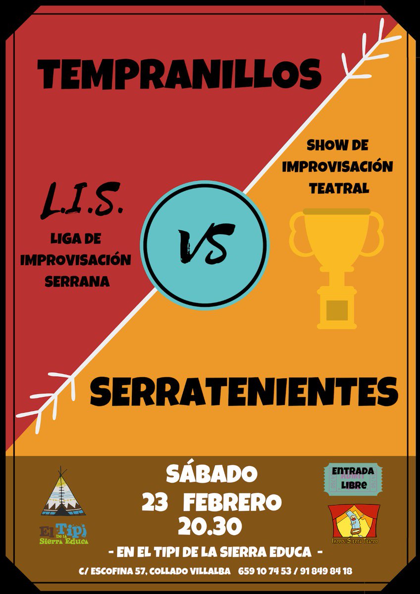 Vuelve la LIS!! Esta vez, se enfrentarán tempranillos y serratenientes... Quién se hará con la victoria?? No te lo pierdas!!
#LIS2019 #Improvisacionteatral