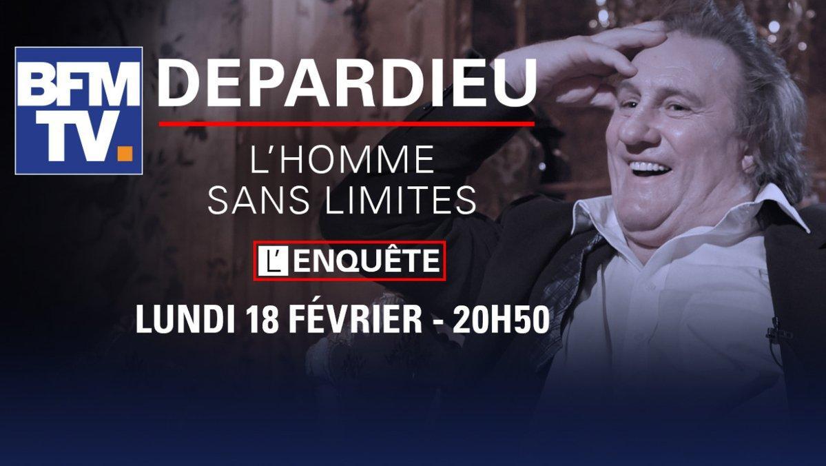 « Depardieu, l'homme sans limites »

➡ <a href="/BFMTV/">BFMTV</a> présente une enquête inédite sur cet homme sans limites et sans tabous

⏰ Lundi 18 février à 20h50

#Depardieusanslimites

🕵 Par Fabrice Babin, Jérémy Muller et Alexandre Funel