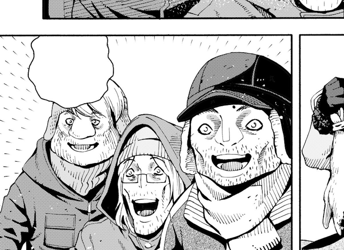 雪の上の三人のおじさん 