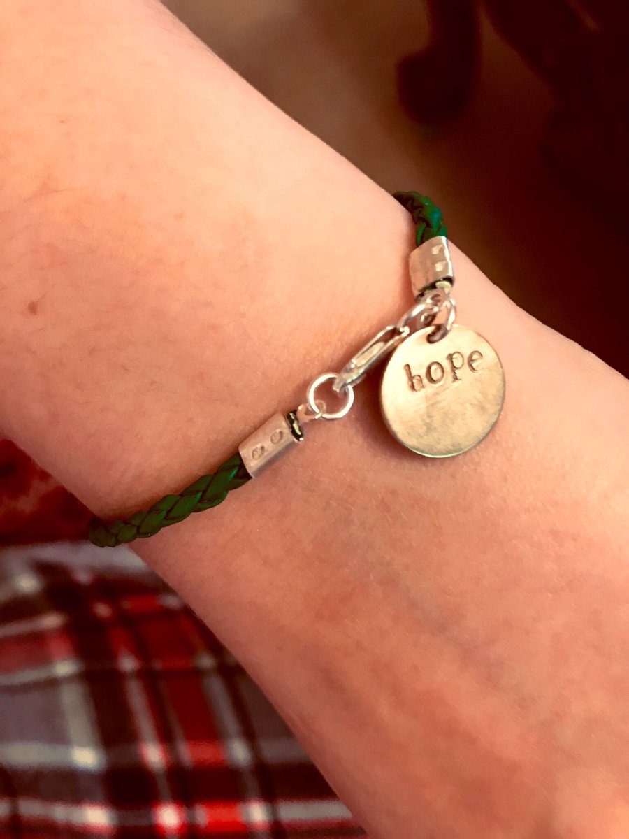 So happy my <a href="/_Silver_Spur_/">Silver Spur</a>  limited edition bracelet for #childrensmentalhealthweek arrived today. All proceeds going to <a href="/ChalkhillH/">Chalkhill Hospital 🦋</a>. It’s green to represent #hope &amp; #regrowth 🌱