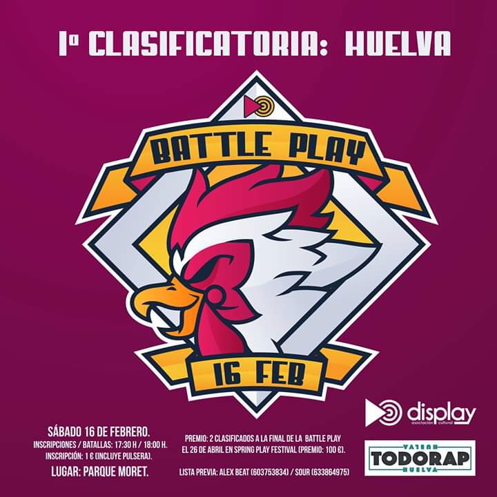 DisplayHLV's tweet image. ¡LLEGÓ EL DÍA! PRIMERA CLASIFICATORIA 
16 FEBRERO | PARQUE MORET
INSCRIPCIONES A PARTIR DE LAS 17:30
MÁS INFO: @AlejandroBeat7(603753834)
.
.
.
.
#battleplay #springplay #huelva