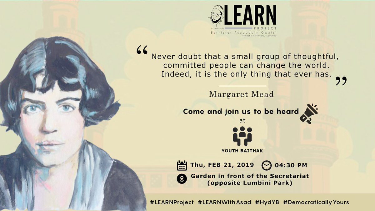 learnproject_in's tweet photo. We invite you to voice your opinion.
Come, join us on 21, February 2019 for a Youth #LEARNerBaithak | Should we change names of cities
#LEARNProject #DemocraticallyYours #HydYB https://t.co/SFboLbMJKf