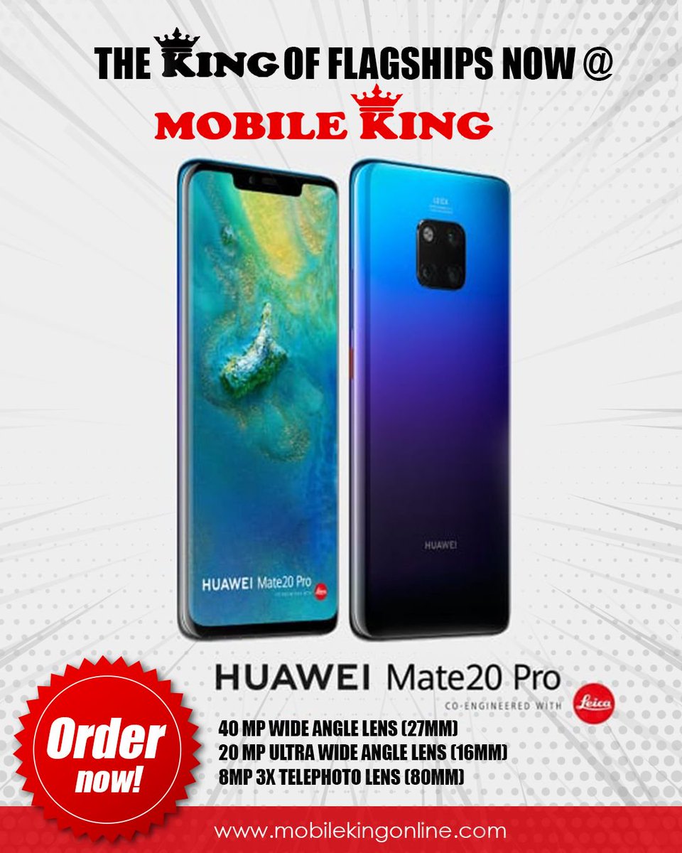 MobileKing_EKM's tweet photo. Shoot like a pro!!
Ready to experience  Huawei Mate20 PRO? Get it now 
Huawei comes with an iconic square combining Leica Triple Camera and one flash which inherits the Mate series’ central and simple camera design concept to create an aesthetic signature. https://t.co/TjHmVCLS9R