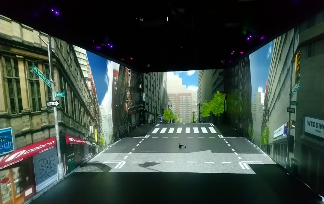 antycipsim's tweet photo. Here's some work in progress details about one of the projects we are working on, The HIKER Lab, world’s largest 4K resolution ‘VR CAVE-based’ pedestrian simulation environment, created for University of Leeds. #sustainable #smart #provr https://t.co/1mMXykIXpe ©ITS-Leeds https://t.co/n0FUVw4Jed