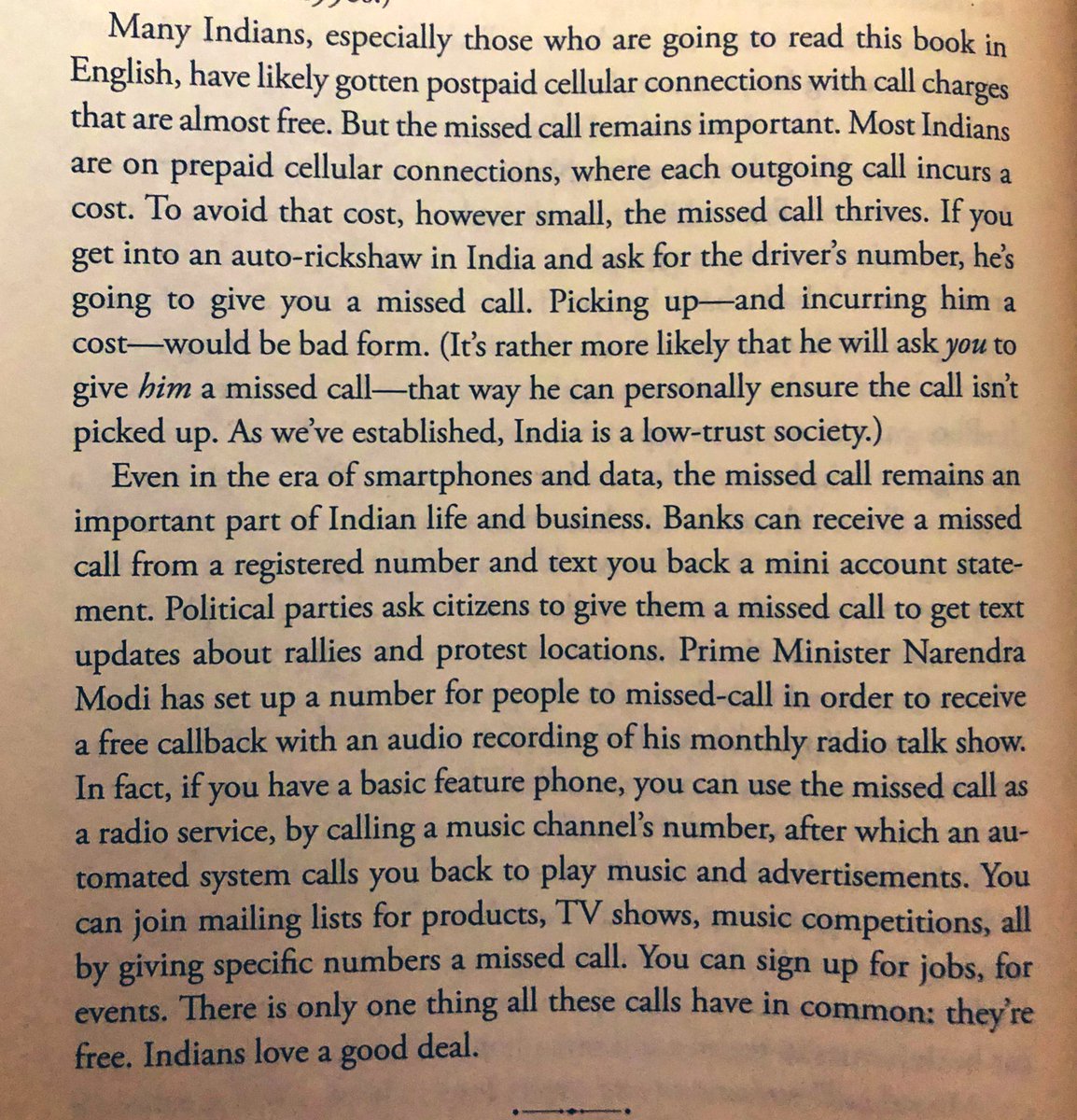 JamieJBartlett's tweet photo. Love this from @RaviReports excellent new book, ‘India Connected’ - the ingenuity &amp; inventiveness of India’s ‘missed call’ eco-system. https://t.co/492MjywXd1