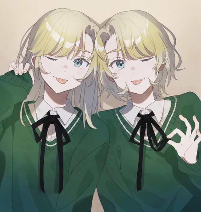 「複数の女性 双子」のTwitter画像/イラスト(古い順)