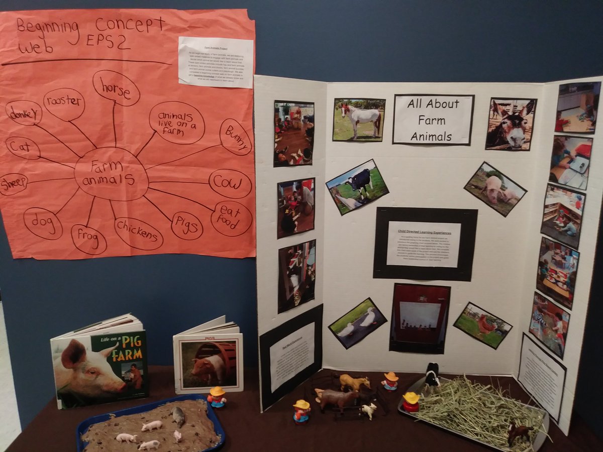 ChamycaC's tweet photo. Early Preschool 2 "All About the Farm" display and artifacts for Grandparents Day. We had a lot of visitors stopping by enjoying our table yesterday especially, the homemade mud with the pigs. #mvlittles #farmanimals #homemademud #EPS2 https://t.co/gHvE5PR8fB