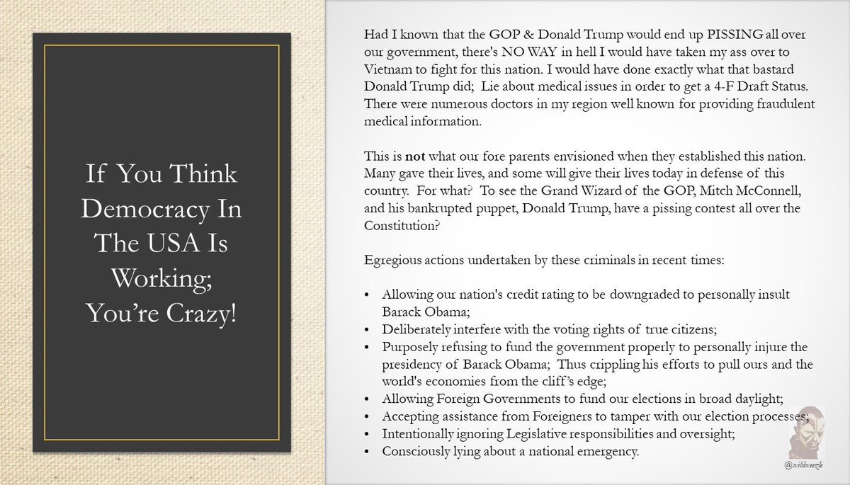 wildweezle's tweet image. My past military experience and Propane Jane, @docrocktex26 , drove me to this rant...

#resist #theresistance #demforce #politics #DonaldTrump