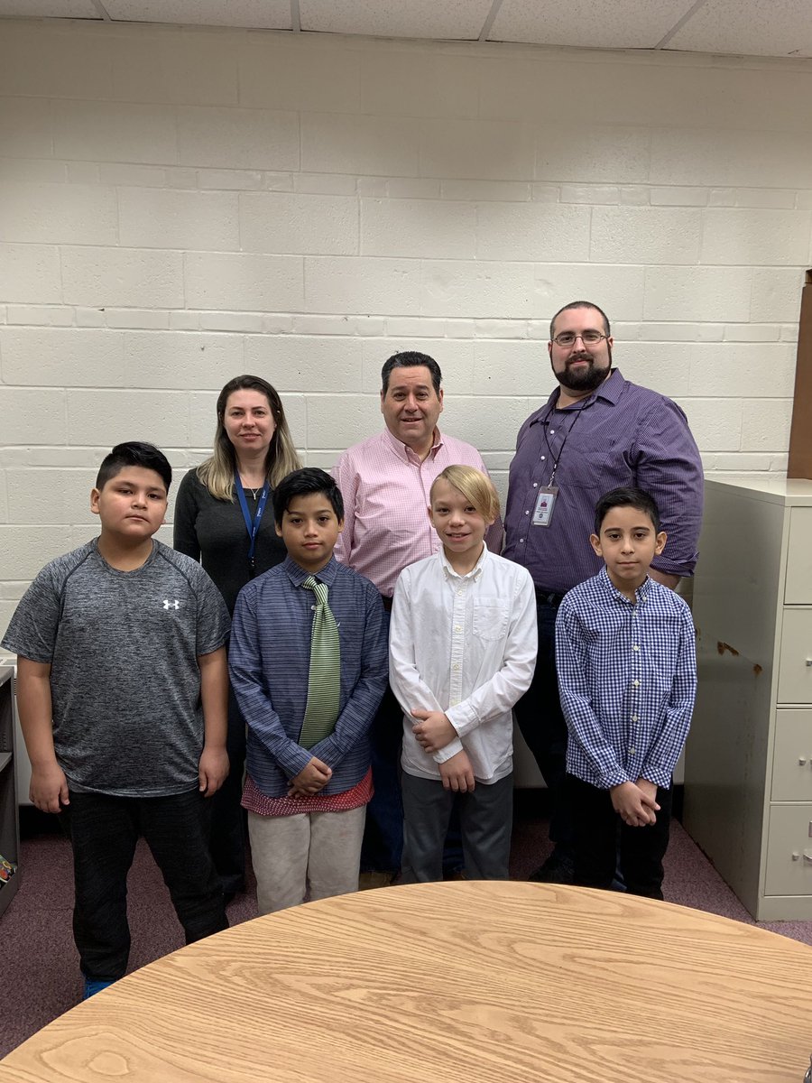 KingStreetTiger's tweet photo. 5th grade boys presented to Sodexo. They are requesting Strawberry milk as an option at lunch. #tcrwp #argumentessay https://t.co/7i1o5kFRXW