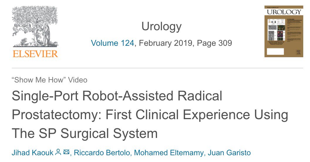 JD Garisto, MD (@drjdgaristo) on Twitter photo Full Access Link to Single-Port #Robotic Radical #Prostatectomy: First Clinical Experience Using the SP Surgical System
By <a href="/drjkaouk/">Dr. J. Kaouk</a>, <a href="/RicBertolo/">𝙍𝙞𝙘𝙘𝙖𝙧𝙙𝙤 𝘽𝙚𝙧𝙩𝙤𝙡𝙤 MD PhD</a>, <a href="/mohameddmagdyy/">Mohamed Magdy</a> ,<a href="/DrJDGaristo/">JD Garisto, MD</a>
A work from <a href="/CleClinicUro/">Cleveland Clinic Urology</a>
Link: authors.elsevier.com/c/1Ya3fKZx3KExD Full Access Link to Single-Port #Robotic Radical #Prostatectomy: First Clinical Experience Using the SP Surgical System
By <a href="/drjkaouk/">Dr. J. Kaouk</a>, <a href="/RicBertolo/">𝙍𝙞𝙘𝙘𝙖𝙧𝙙𝙤 𝘽𝙚𝙧𝙩𝙤𝙡𝙤 MD PhD</a>, <a href="/mohameddmagdyy/">Mohamed Magdy</a> ,<a href="/DrJDGaristo/">JD Garisto, MD</a>
A work from <a href="/CleClinicUro/">Cleveland Clinic Urology</a>
Link: authors.elsevier.com/c/1Ya3fKZx3KExD