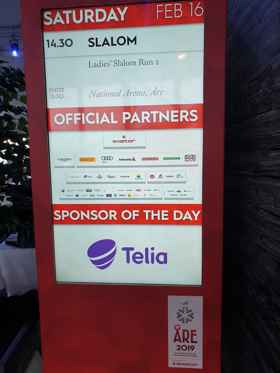 MalinSvelander's tweet photo. Sponsor of the day! Då bärgades den första medaljen till Sverige i detta VM. #åre2019 #telia #teliasverige https://t.co/ebsW6j4U4V