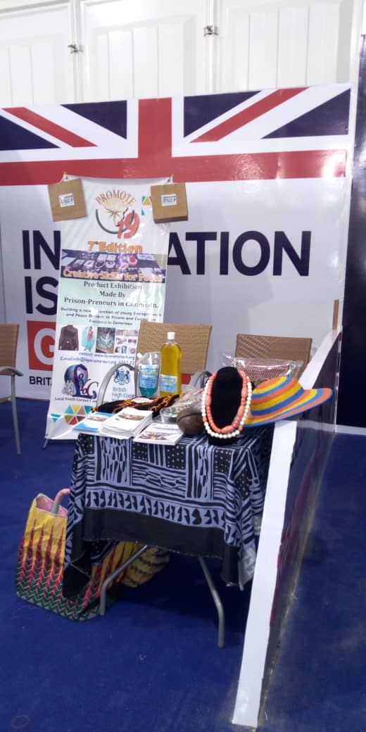 NinaForgwe's tweet photo. Our @loyocameroon  team Is on the ground at @SalonPromote19 showcasing our #Prisonpreneurs products! Thanks to @UKinCameroon #UKatPromote #CS4Peace @diplocam_minrex @achaleke1 https://t.co/6l9Lgdadq8