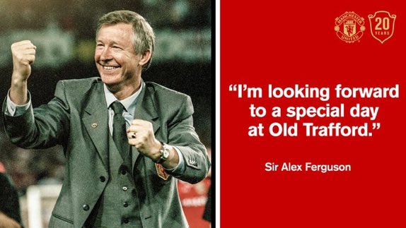 Siapa lagi tidak sabar untuk melihat Sir Alex kembali di bangku simpanan? #Treble99