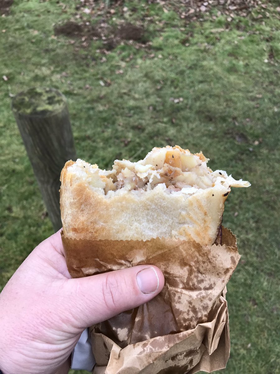 iankenmoore's tweet photo. Spoils of war. Quarrymen pasty from the cafe at Irchester CP after the successful quest for Crossbills. #notCornwall https://t.co/taqNe4TNim