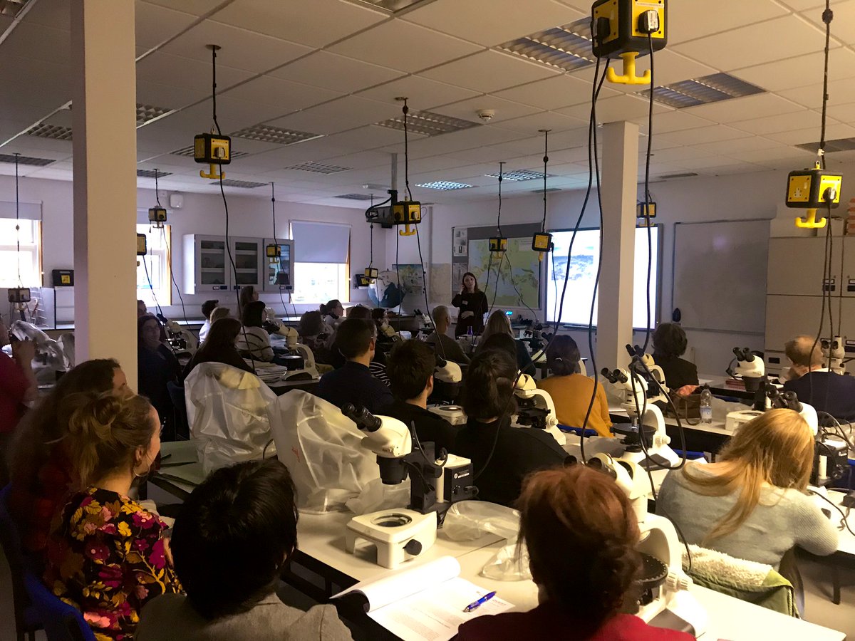 JosieHandley's tweet photo. Full house for the first of our Microscopy sessions over this weekend at #IMAA2019 🔬 Lara Gonzalez kicking us off with her talk on Micro-analysis of archaeological food products using standard microscopy techniques as well as SEM! https://t.co/VangwqI9TG