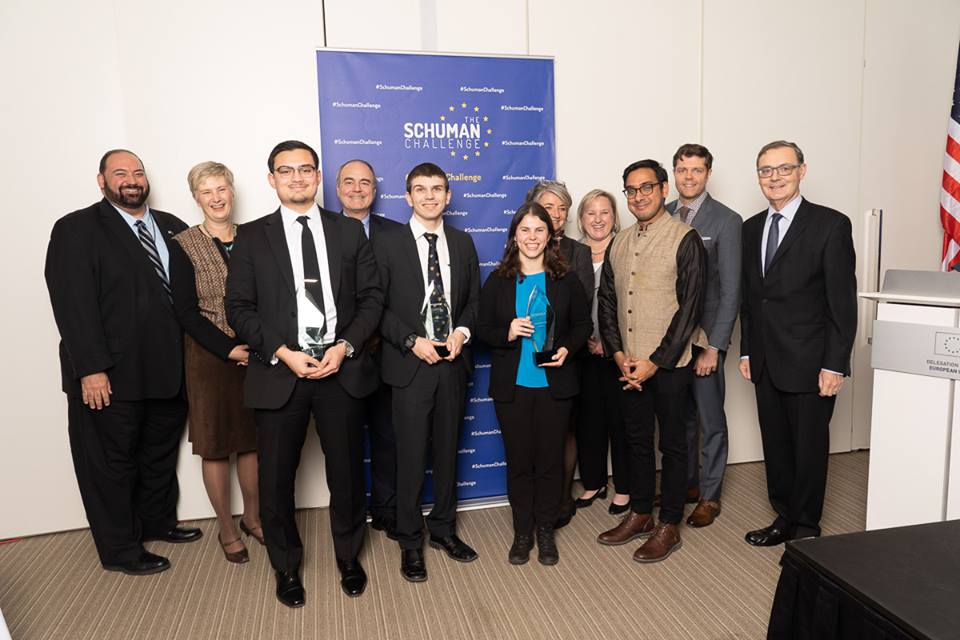 Proud of these 3 @williamandmary students, who won the #SchumanChallenge with their policy brief on how the EU should engage Ukraine in face of Russian threat. Grace Kier, Joseph Bistransky, George Barros, and their mentor, Prof. Steve Hanson. Kudos. @kier_grace