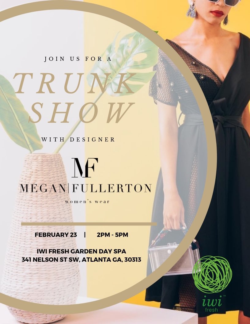 MeganFullerton_'s tweet photo. One more week!
IWI Fresh Garden Day Spa and Megan Fullerton Luxury Women's Wear will be collaborating for a trunk show experience you don’t want to miss! Mark your calendars and RSVP now on our FB page! #shoplocalatlanta #atlantafashion #atlantaspa #atlantaboutique #atlanta https://t.co/38SUtEgODD