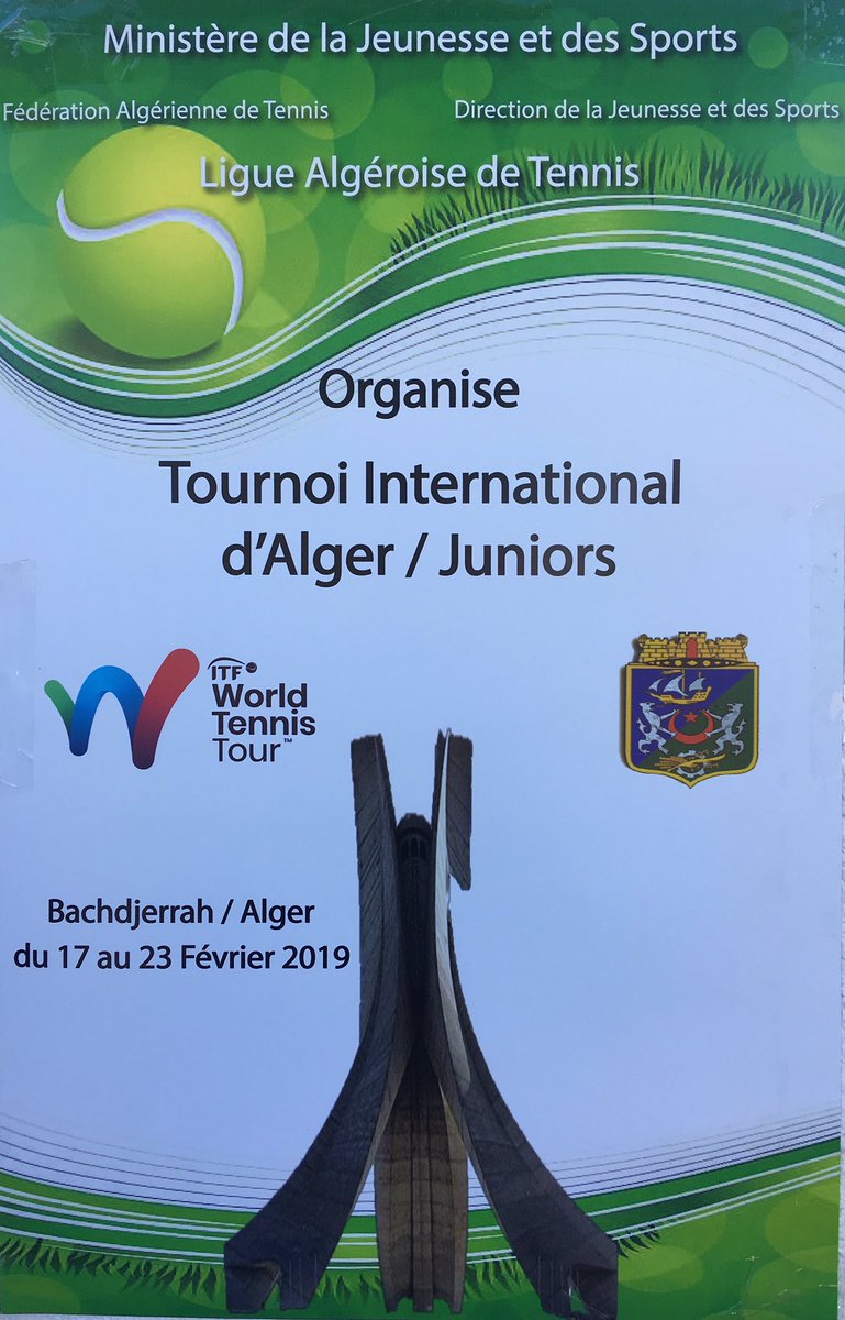 Affiche du tournoi international ITF juniors de Bachdjarah, organisé par la Ligue Algéroise de Tennis sous l’égide de la Fédération Algérienne de Tennis.