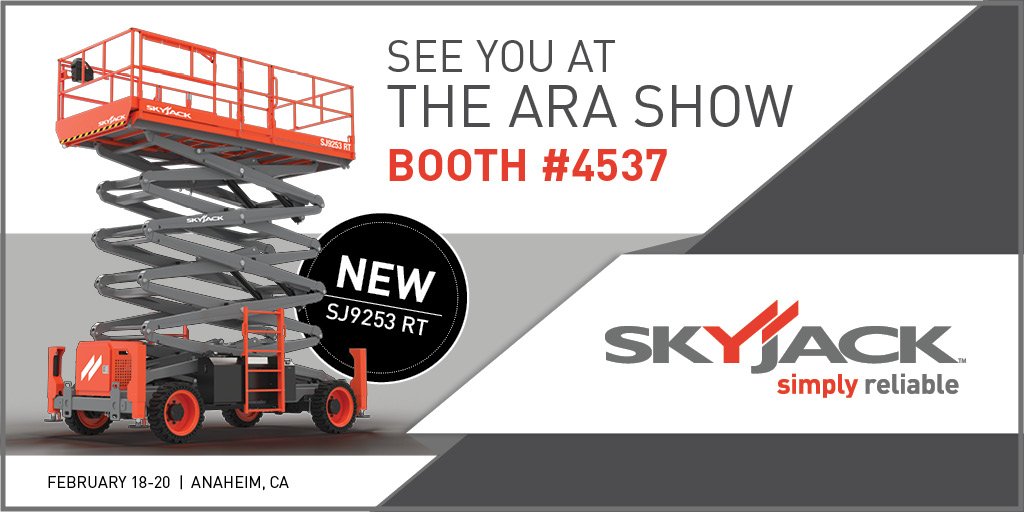 SkyjackInc's tweet photo. We are so excited to see everyone this week at The ARA Show! If you're attending, make sure you stop by Booth #4537 and speak with our team 😊 https://t.co/UL3FSKwfg0
