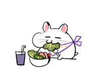 요즘엔 멀 그리냐면... 회사 점심시간에 짬짬히 그날먹은 것들과 햄쥐 낙서를 한답니다... 