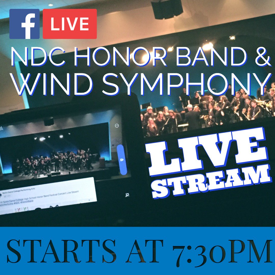 NDCPerforms's tweet image. Join us tonight at 7:30pm for our NDC Honor Band and Wind Symphony Concert. In case you can’t make it to the Regina Auditorium tonight, we will be streaming live on Facebook! #NDCPerforms #NDC