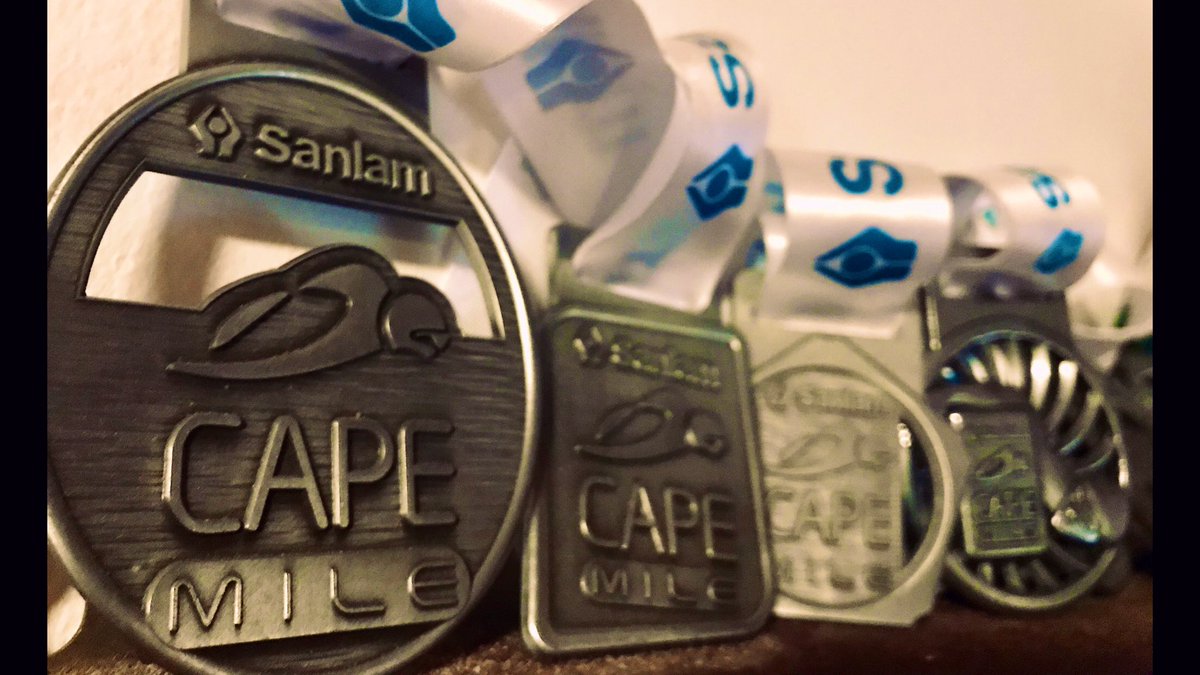 I am hoping to add a 5th tomorrow to this collection of <a href="/CapeMile/">Cape Mile</a> medals! Have great memories of doing the previous 4 events with <a href="/MilesMossop/">Miles Mossop</a> <a href="/BevanNJ/">Bevan Newton Johnson</a> <a href="/antpearse/">Anthony Pearse</a>