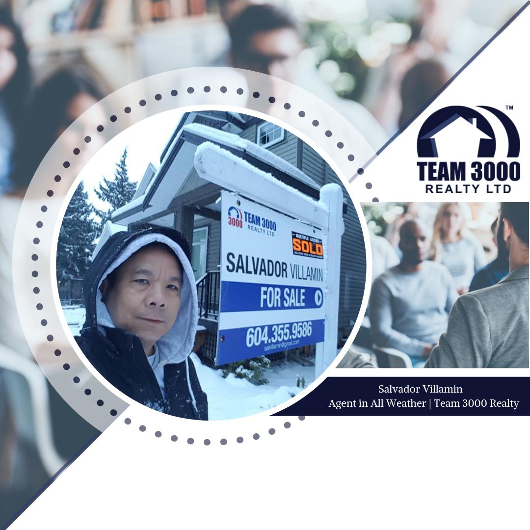 Team3000Realty's tweet photo. "Good News! Rain or Shine or Snow, your home will get SOLD! I will help you buy or sell your home in any weather."

-Salvador Villamin
Team 3000 Realty Agent

https://t.co/nwtxRVlH8P

#T3KRealty #MeetTheTeam #agentfeature #bcrealtors #bcrealestate #snowday https://t.co/4zQiEcesK9