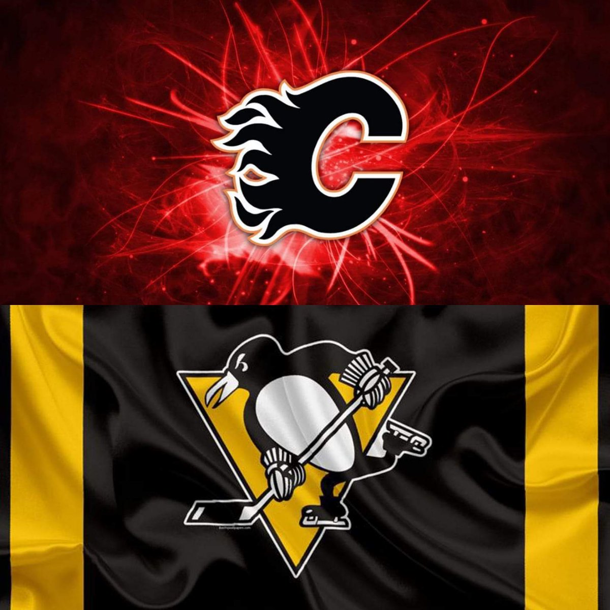 Keltica3's tweet image. This house will be divided today! My husband cheers yellow, while I cheer red! Go Flames Go!! @NHLFlames @penguins #goredgo #battleofthespouses