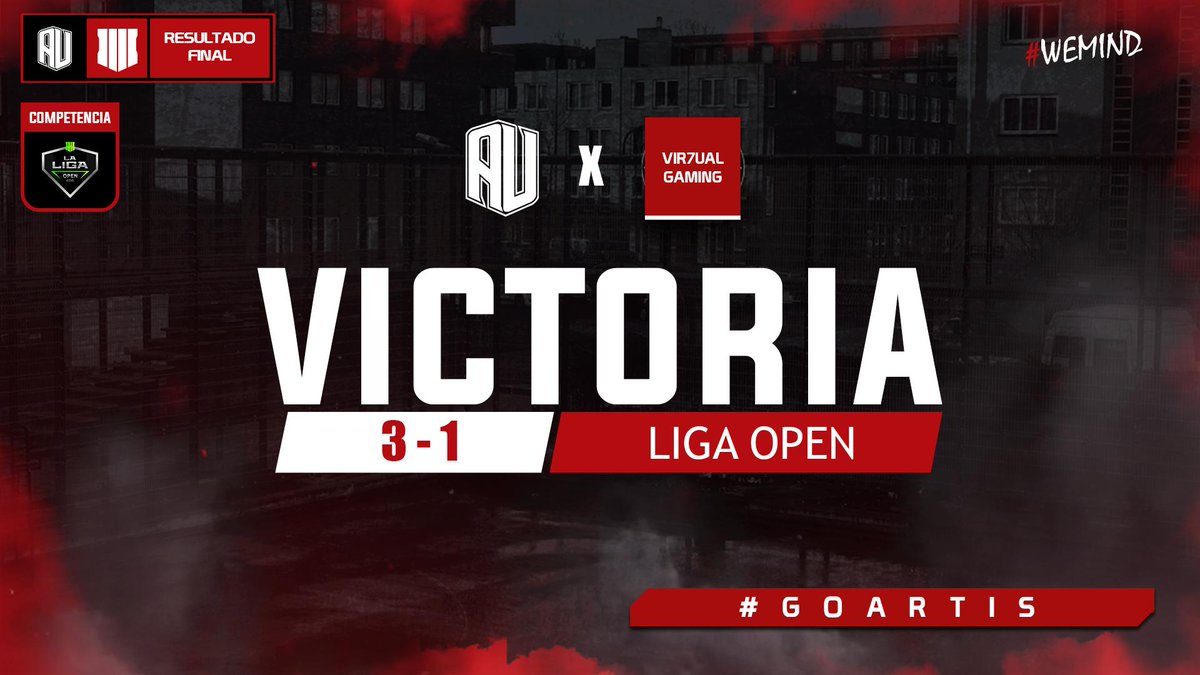 ¡VICTORIA! 

Hemos salido victoriosos frente a <a href="/Vir7ualGaming/">Vir7ual-Gaming</a> por 3 a 1, duelo válido por la Ronda 🔫🏆

Seguimos en carrera por el ingreso a la liga de #COD de @temporadajuegos 🎮

#ArtisMind🧠