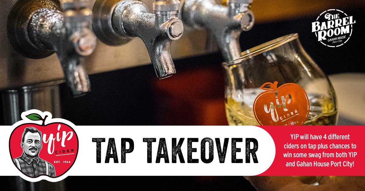 Yip Cider is taking over our taps in the Barrel Room on Friday, February 22!