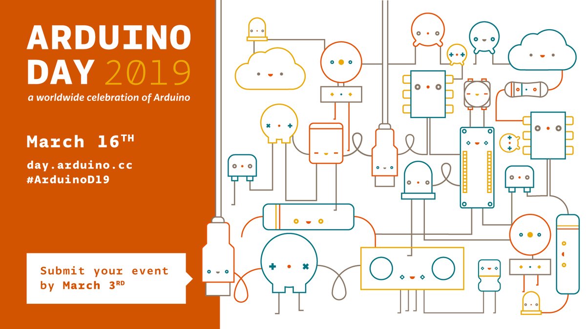 arduino's tweet photo. Hooray! Hooray! #ArduinoD19 is only a month away! https://t.co/S0znzWXEJR https://t.co/RXDJWk9wAT