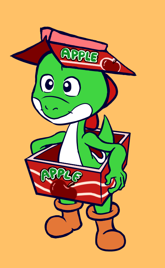 SupaDragonYoshi's tweet photo. The Apple Juice costume is the best! (it's still so dumb, tho) 
リンゴジュースパックが最高ですよ。

#YoshisCraftedWorld #Yoshi #fanart  #絵描きさんとつながりたい  #イラスト #絵描き https://t.co/3V8QFQkojH