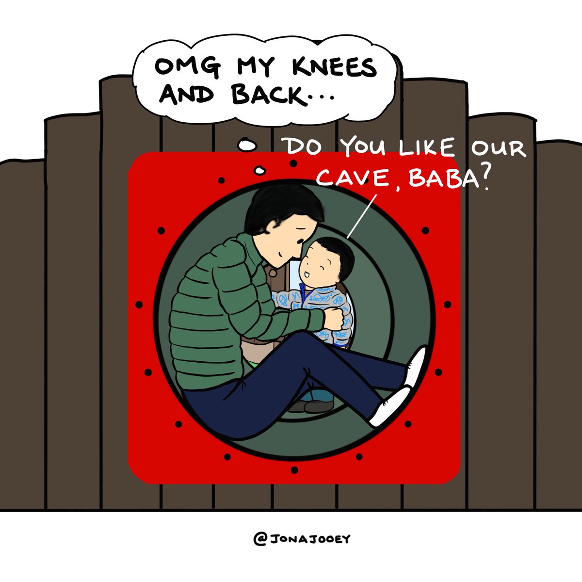 jonajooey's tweet photo. My body has gotten way too old for this 😭👴🏻
__________________
#PlaygroundLife #LifeWithAToddler #ParentProblems #MomHumor #ParentingHumor #dailycomic https://t.co/Vut8aGqDq5
