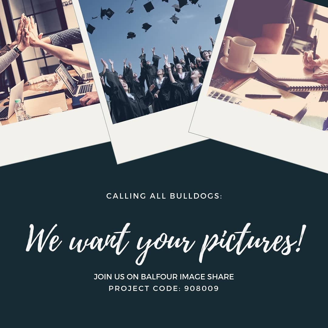 Hey Bulldogs, we want your pictures! Do you like shooting photos around campus? Want to see yourself and friends in the Lagniappe yearbook? Download the app 'Balfour Image Share'and upload your pictures with the code above! Make sure to give your name so we can credit you.