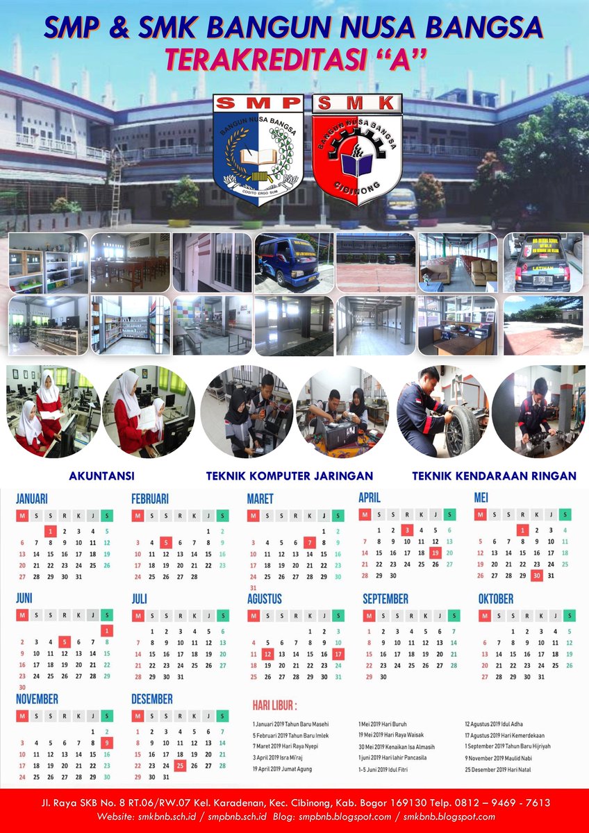Kalender Pendidikan SMP &amp; SMK Bangun Nusa Bangsa @OSISBNB #salamnusabangsa #smpbangunnusabangsa #smkbangunnusabangsa