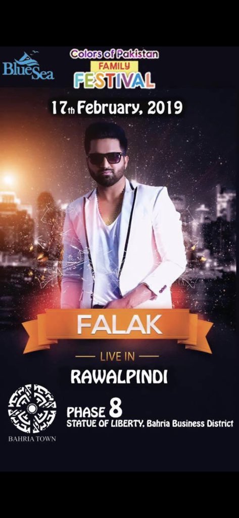 FalakShabir1's tweet photo. 17th Feb - Falak Live in Lahore @
Superior College
17th Feb - Falak Live in Rawalpindi @ Bahria Town phase 8 for colours of Pakistan family festival at Statue of Liberty Bahria for ticket booking 0334-0007482, 051-5957401
28th Feb - Falak Live in Sibi @ Sibi mela https://t.co/MdqrGIxeWA