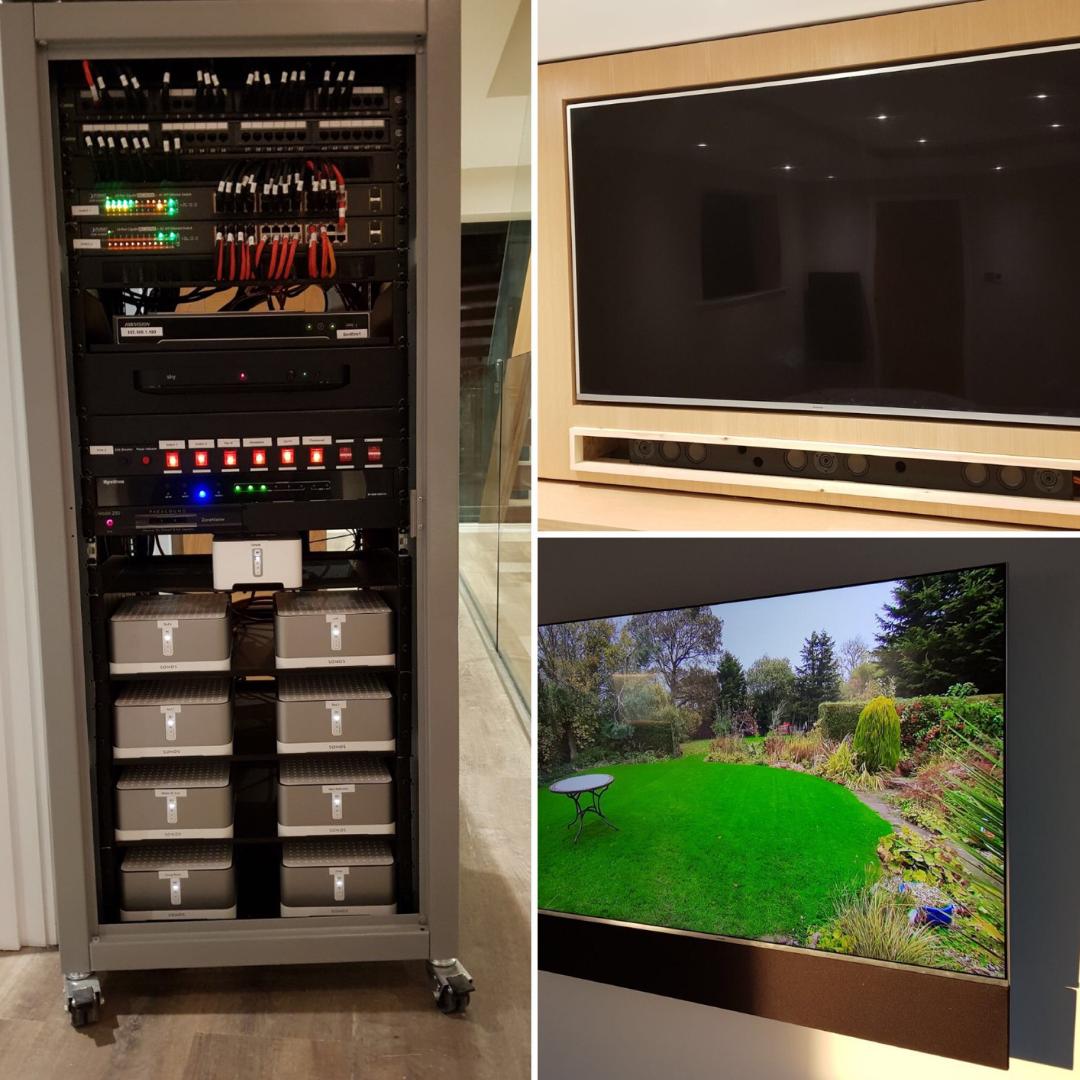 cautomated's tweet image. The rack is tucked away and hidden so you can enjoy a minimal, uncluttered environment while enjoying the very best in audio and visual tech 👌 
#sonos #wirelesssound #audiodistribution #homeautomation #audio #luxury  #electrician #electrical #rewire #cabling #avrack