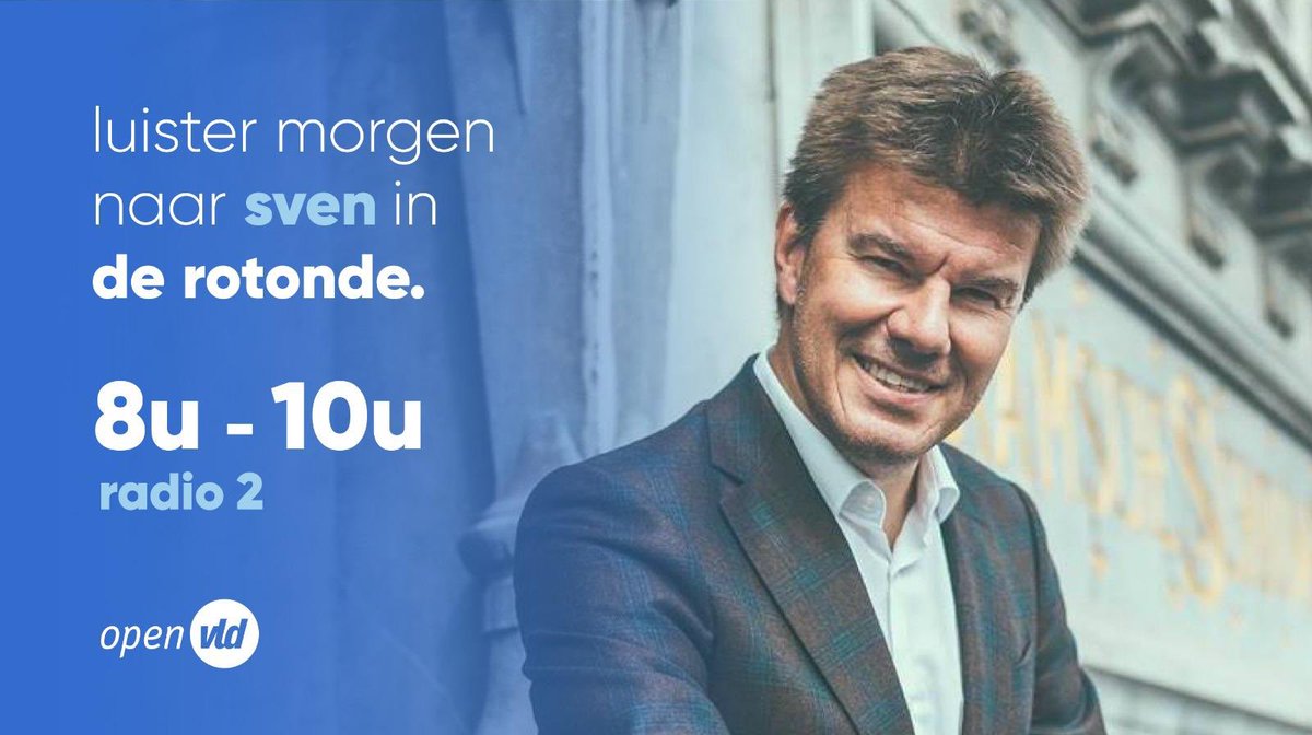 anders_partij's tweet photo. Morgen kan je je ochtend spenderen met @svengatz en Christel Van Dyck op @vrtradio2. In gesprek over... het leven! #derotonde
๐ Afspraak om 08:00. https://t.co/Lp4Gnn6nN0