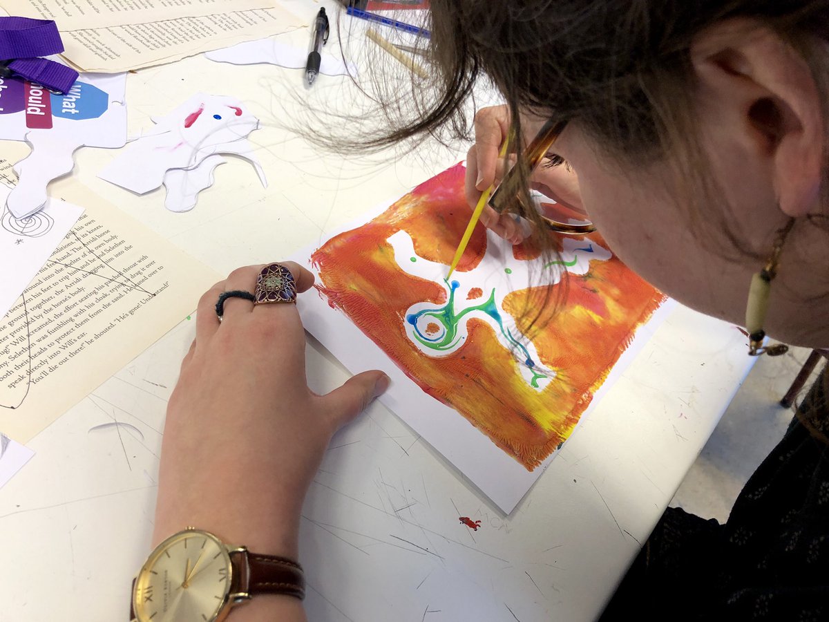 ArtLabwithPaul's tweet photo. "Everyone is an Artist" workshop attendees tinkering with materials and techniques to create works of art @IntSchBrussels #ISBLbD https://t.co/KsNzeoKzqj